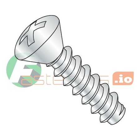 Newport Fasteners Thread Cutting Screw, #6 x 1/2 in, Zinc Plated Steel Oval Head Phillips Drive, 10000 PK 520559